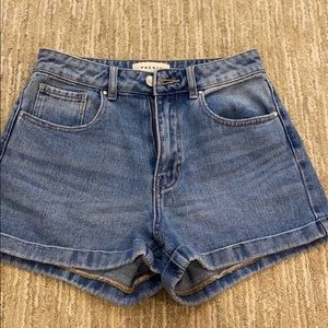 high waisted denim jean shorts